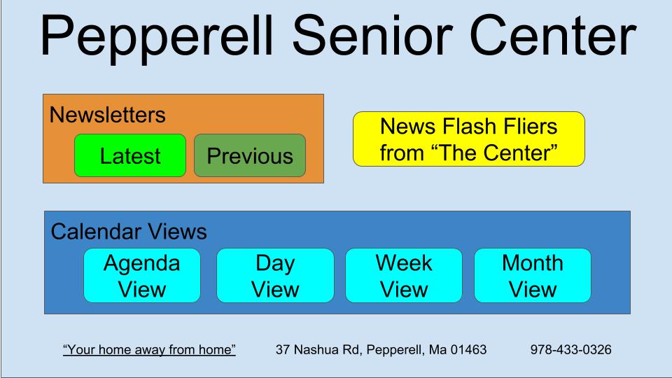 Pepperell Senior Center - Newsletters and Calendars
