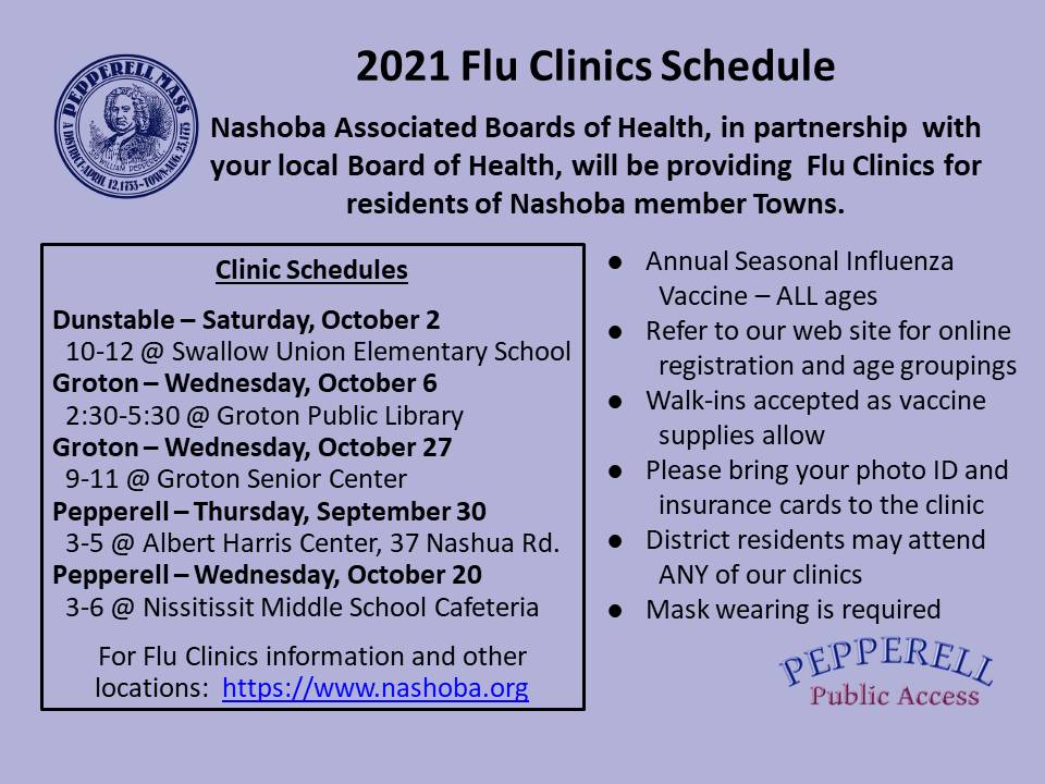 Flu Clinics til 2021-10-28