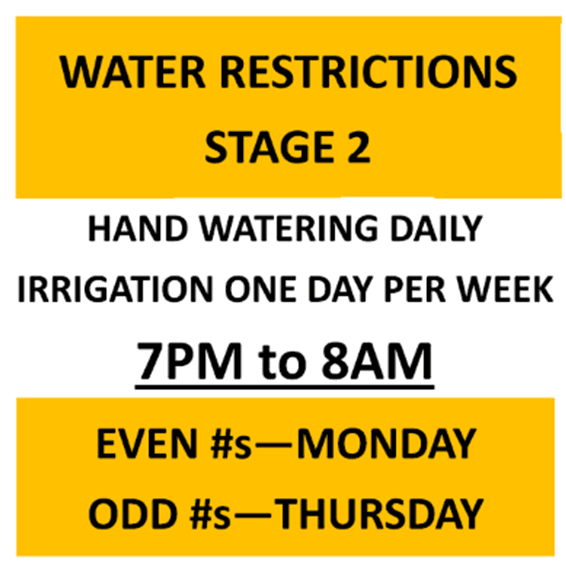 Drought: Water Restrictions Stage 2. 
